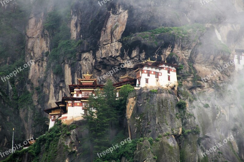 Tigers Nest Monastery Bhuddist Buddhism Bhutan