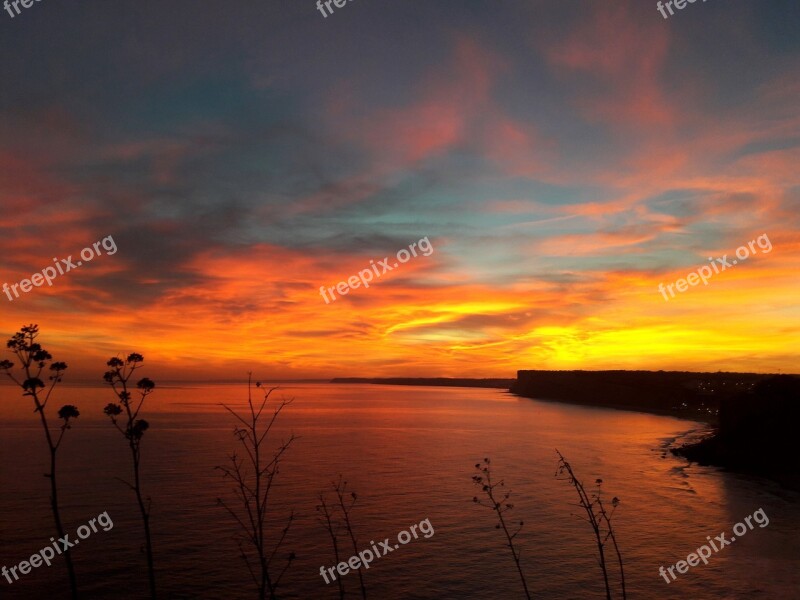 Sunset Algarve Lagos Sea Coast