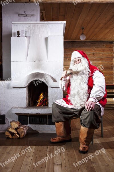 Santa Claus Fireplace Christmas Merry Christmas Happy Holidays