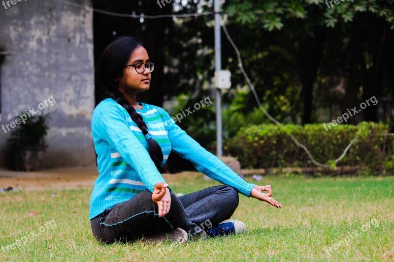 Girl Meditation Yoga Posture Calm