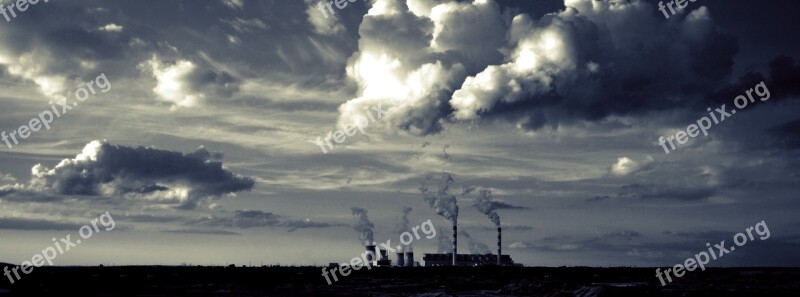 Combined Heat And Power Plant The Industry Factory Power Station Chimneys