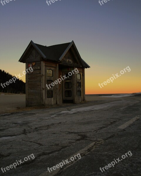 Phone Booth Austria Wine Level Sunset Rustic