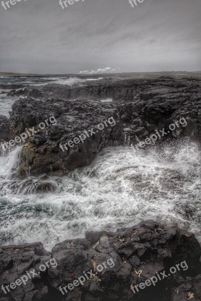 Forward Sea Wave Cliff Lake