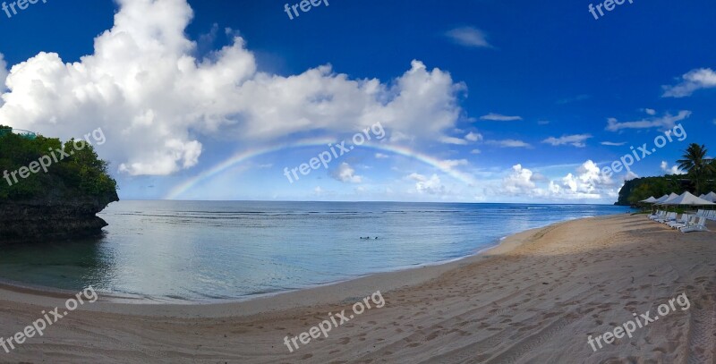 Rainbow Natural Sea Relax After The Rain