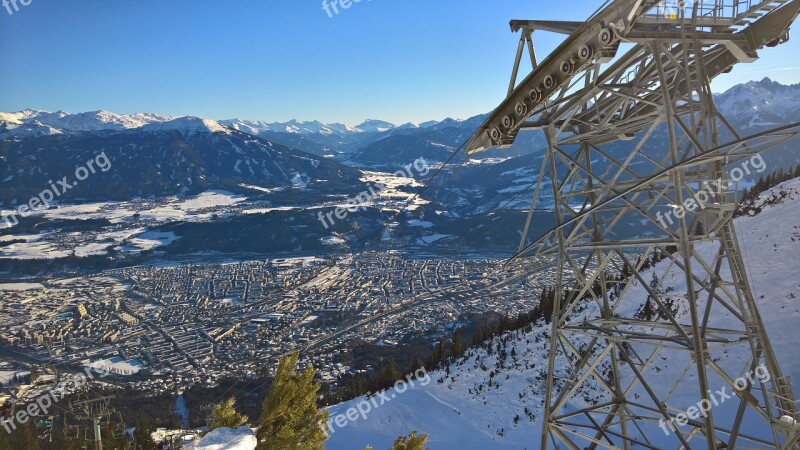 Innsbruck Cable Car Winter Olympia Austria