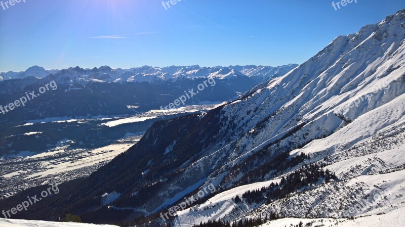 Mountain Sun Winter Nature Innsbruck