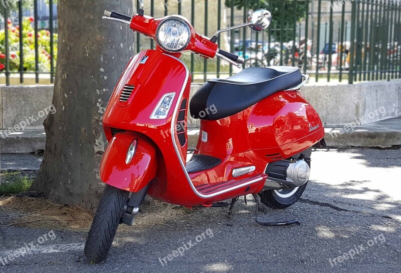 Scooter Vespa Red Vehicle Free Photos