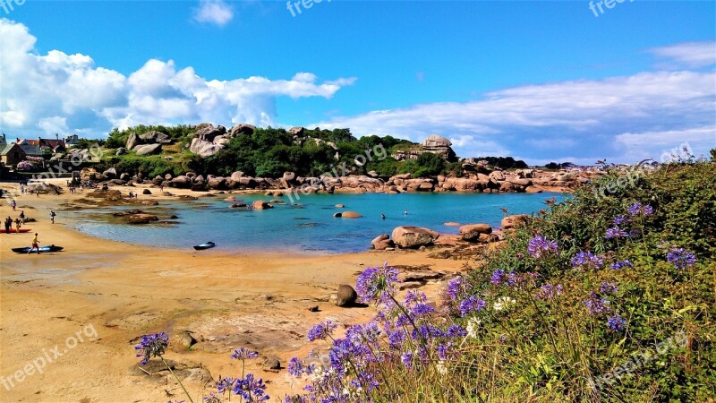 France Ploumanach Sea Perros Guirec Beach