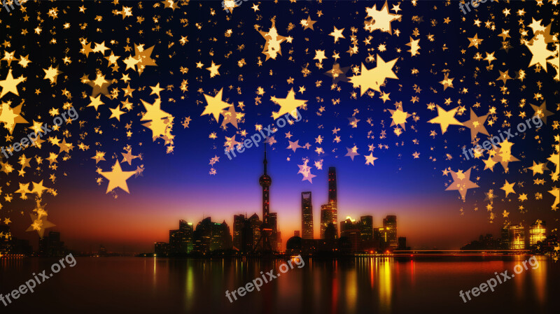 Shanghai Star Night Mirroring Christmas