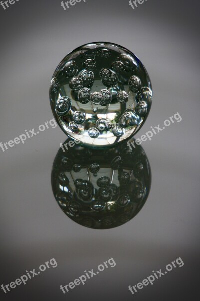 Paperweight Glass Ball Shadow Grey