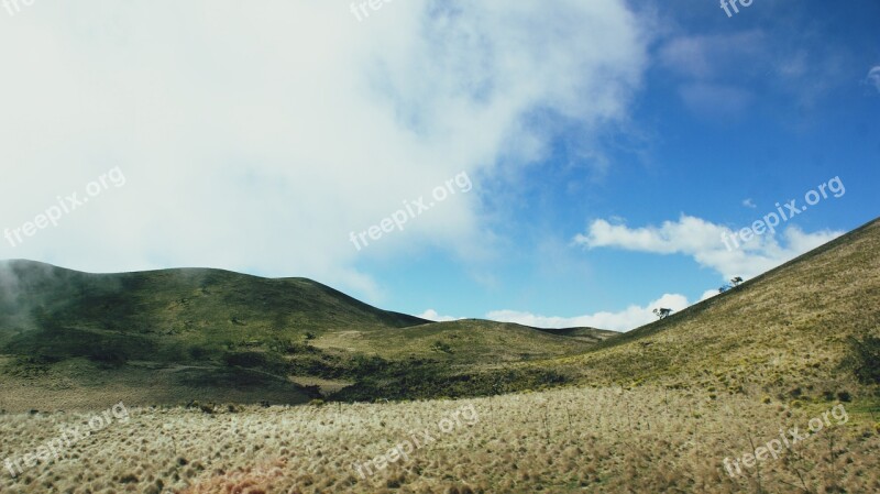 Mauna Kea Mountain Hill Hawaii Fog