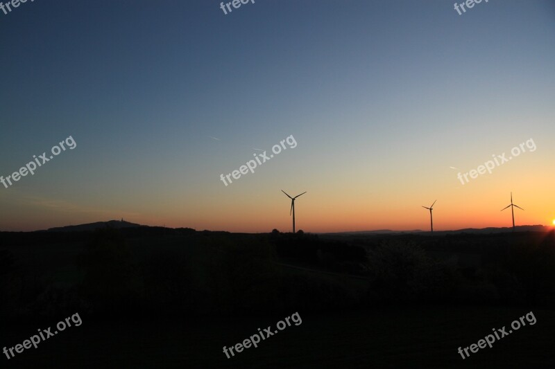 Pinwheel Sunset Sky Wind Energy Energy