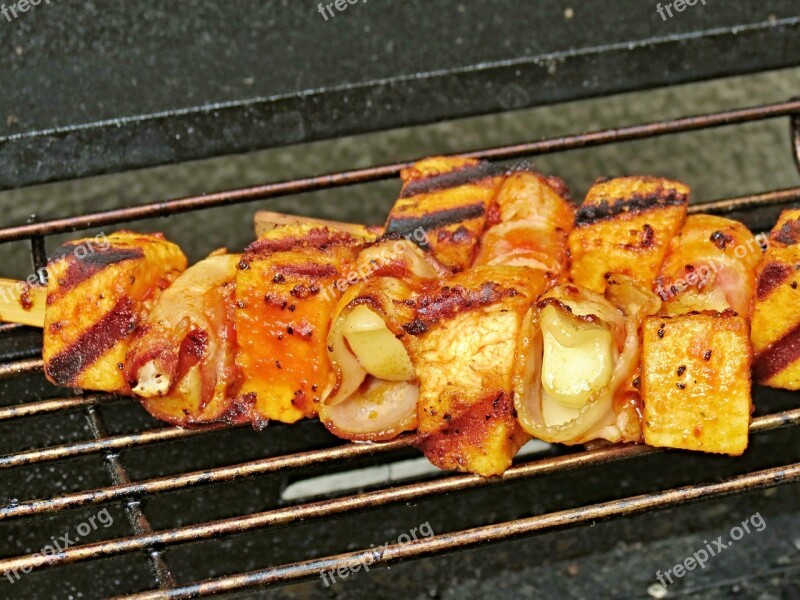 Grill Grill Skewers Barbecue Meat Grilling