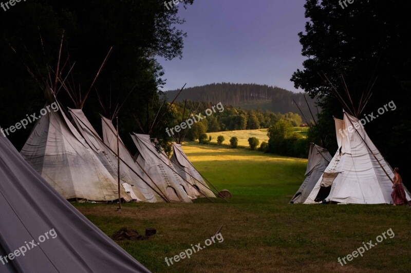 Camp Tipis Tent The Indians Nature