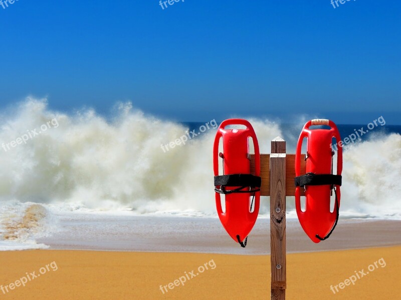 Float Lifeguard On Duty Beach Guard Rescuer Lifeguard