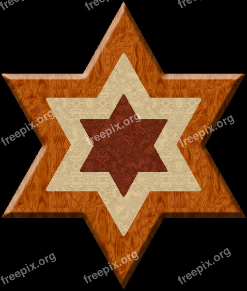 Star Wood Isolated Christmas Deco