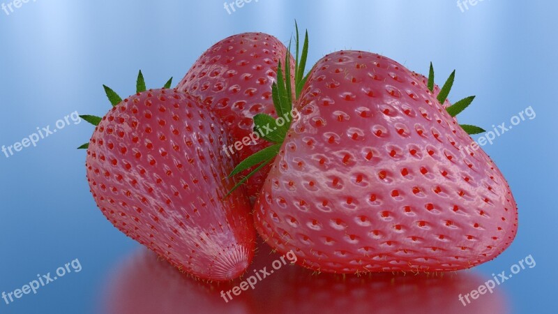 Strawberry 3d Blender Modeling Olivier