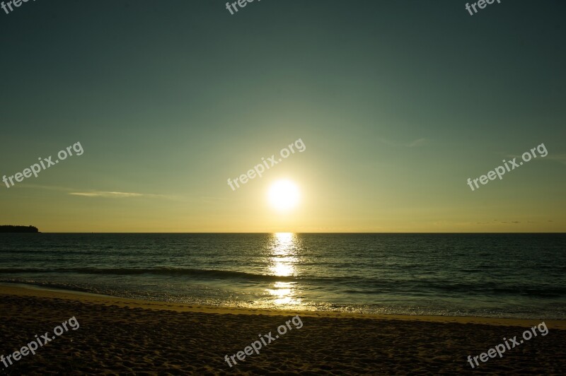 Sea Beach Solar Sunset Thailand