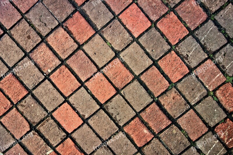 Pavement Bricks Paving Urban Red Brick