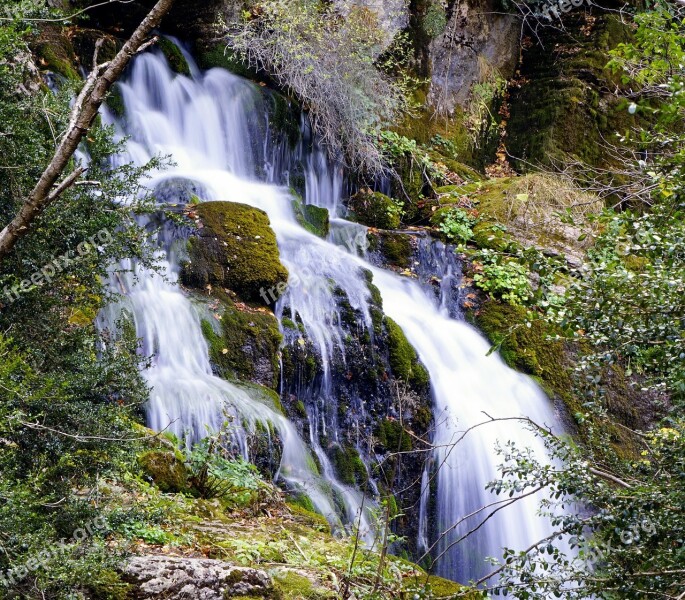 Waterfall River Water Rocks Stones