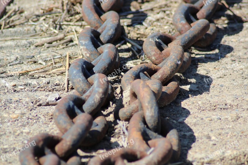 Channels On The Port Chains Rust Metal Rusty