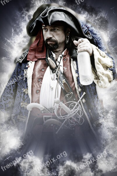 Pirate Bottle Rum Buccaneer Captain