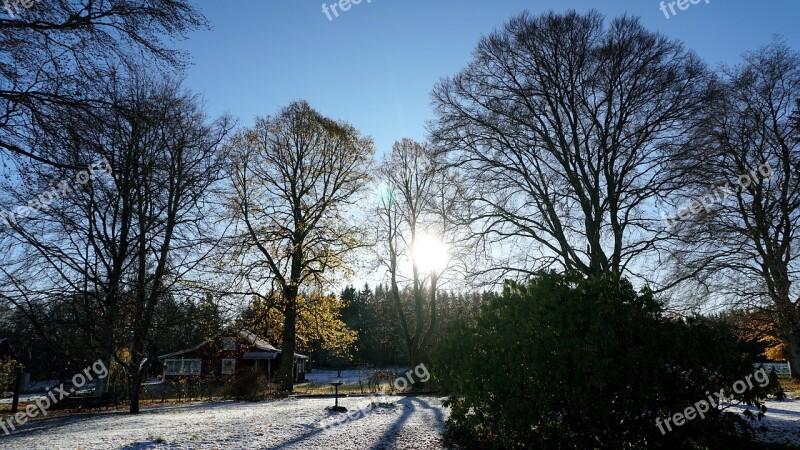 Landscapes Sunny Snow Sweden Nature