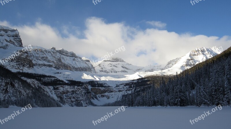 Boom Lake Banff National Park West Canada Winter Lake