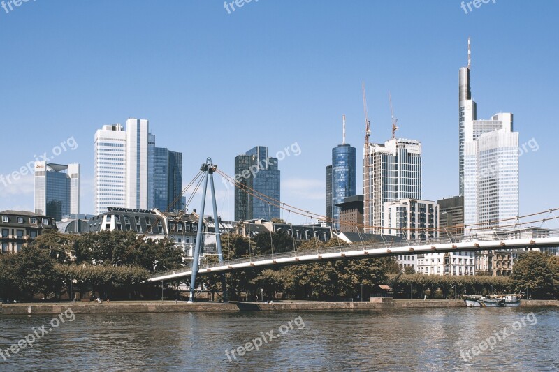 Frankfurt Skyline Mainhattan Architecture Skyscrapers