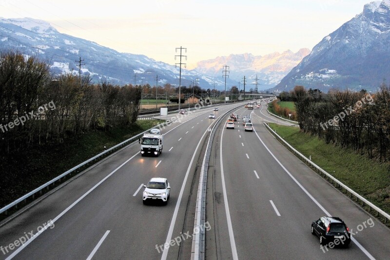 Highway Speed Automotive Vehicles The Alps