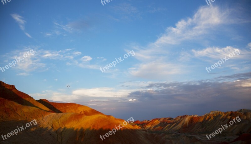 Danxia Blue Sky White Cloud Free Photos