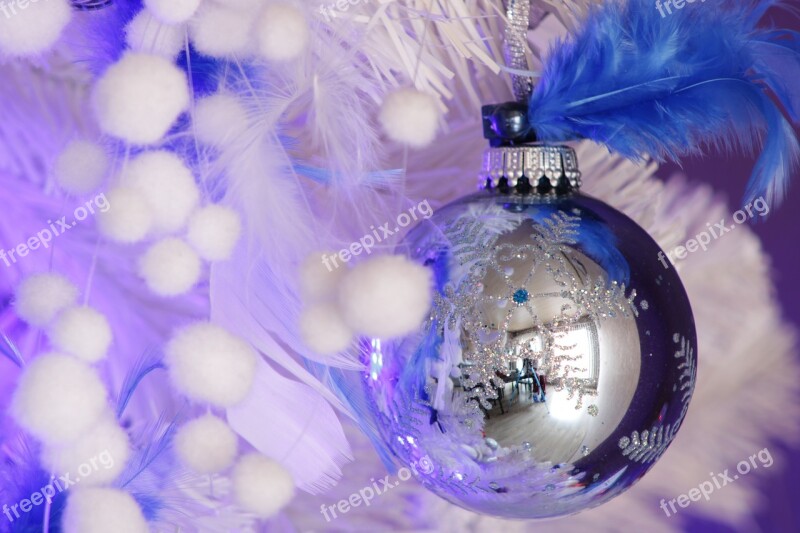 Christmas Background Blue Christmas Tree Decoration White