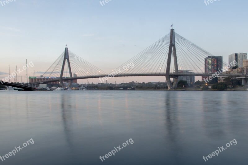 Sydney Anzac Bridge Summer Sky