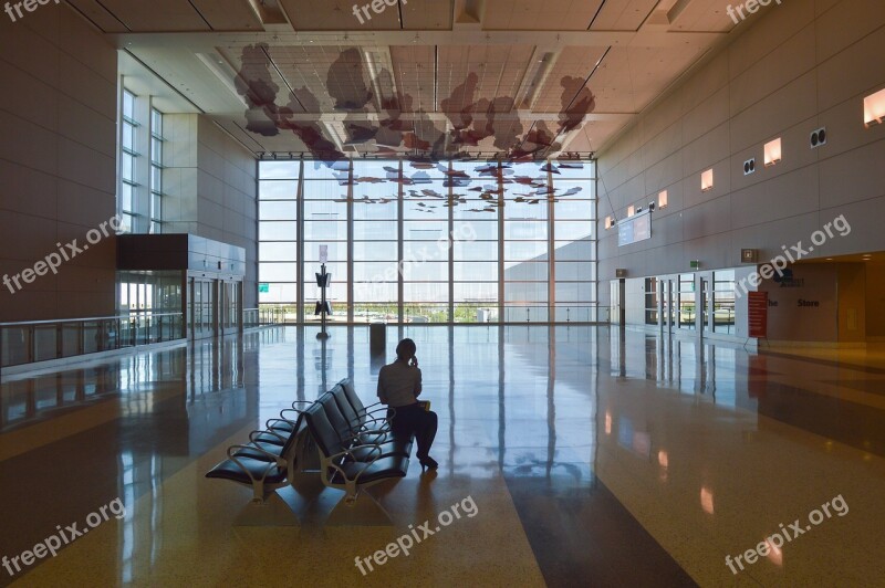 Airport Hall Wait Window Large