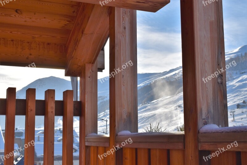 Chalet Wood Snow Landscape Winter