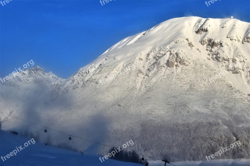 Snow Landscape Winter Nature Mountains