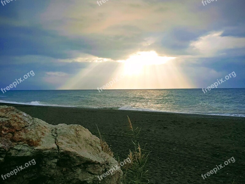 Beach Torre Del Mar Velez-malaga Nature Landscape