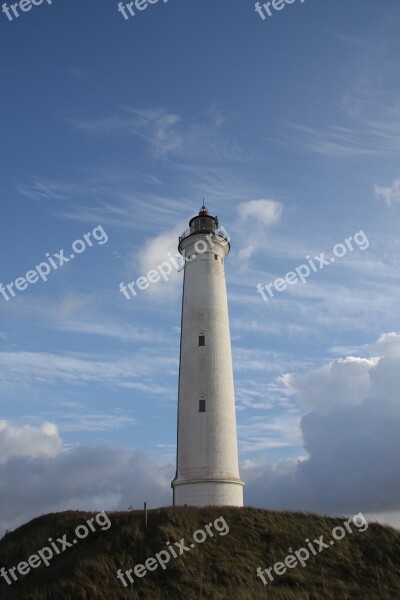 Lighthouse Denmark North Sea Dune Landscape Daymark