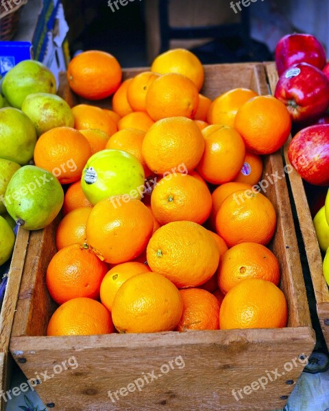 Farmers Market Fruit Oranges Fruit Apples Orange