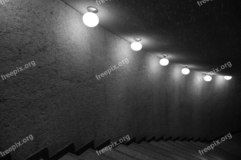 Stairs Stairway Dark Hall Dark Indoor Night