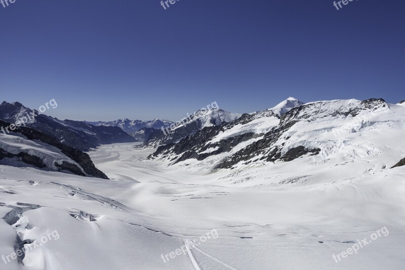 Mountains Switzerland Landscape Snow Jungfraujoch