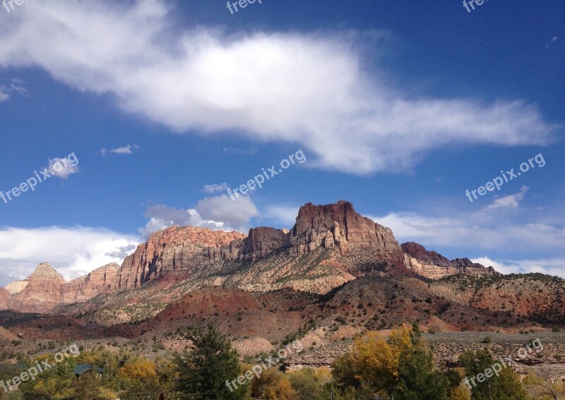 Zion Desert Sky Utah Nature