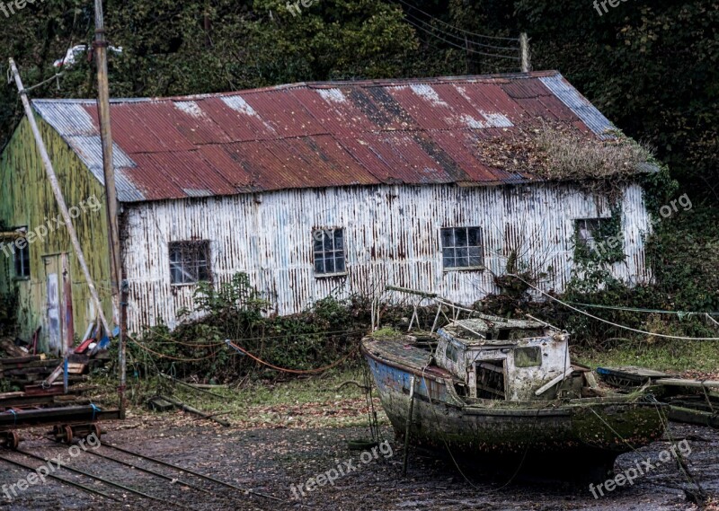 Boat Yard Wreck Boatyard Sea