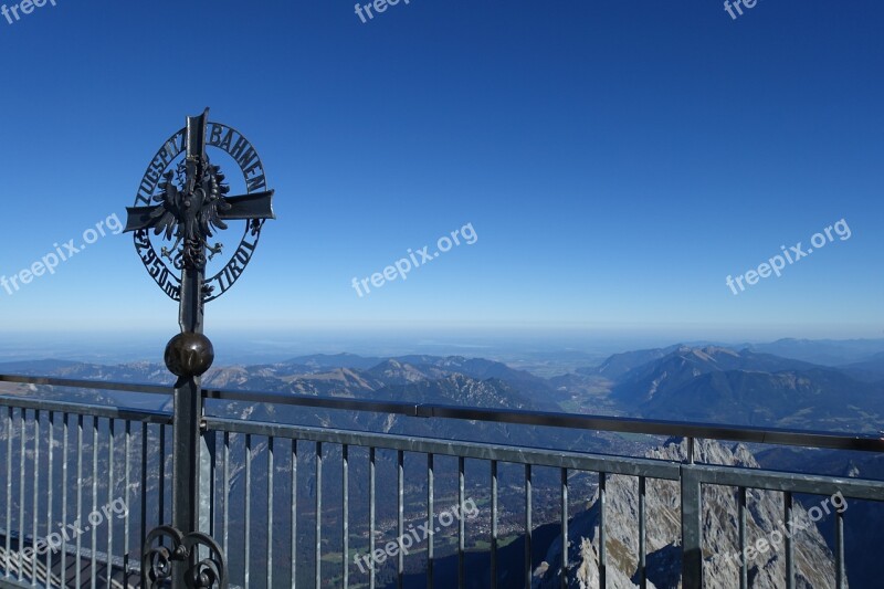 Zugspitze Cross Alpine Summit View