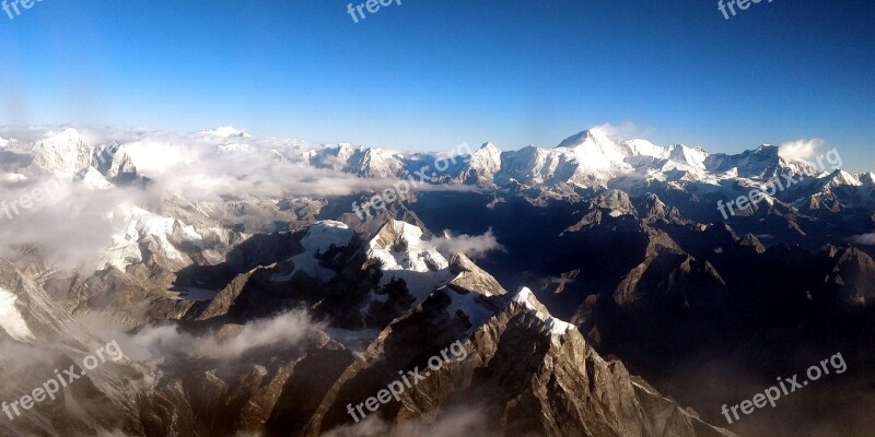 Mountain Snow-capped Mountain Snow Nepal Himalayan