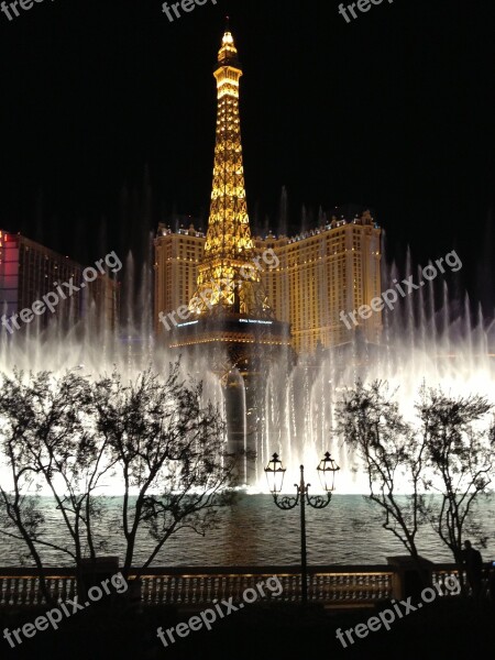 Las Vegas Bellagio Fountain Nighttime Las Vegas Night