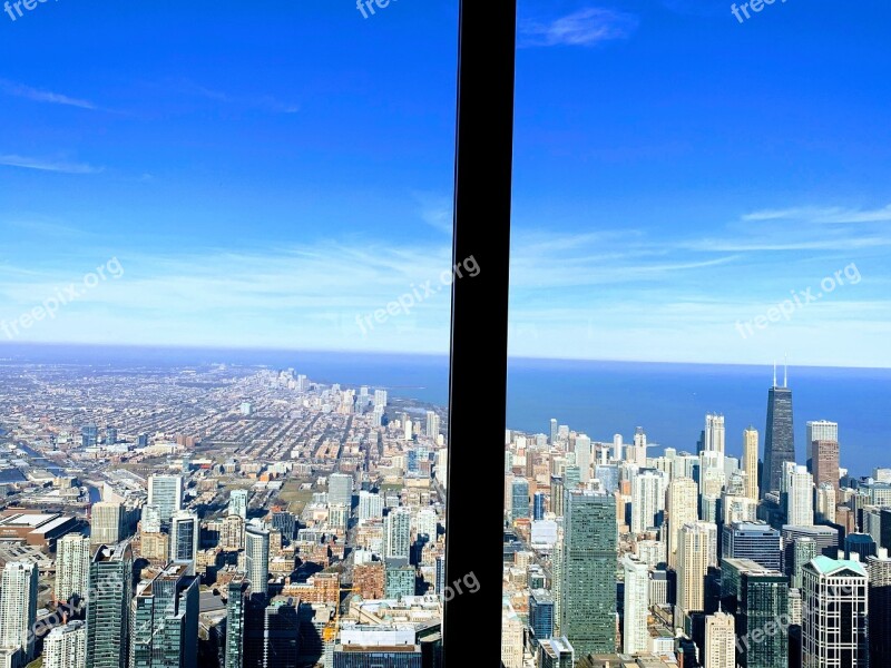 Chicago View Sears Sky View Skyscrapers