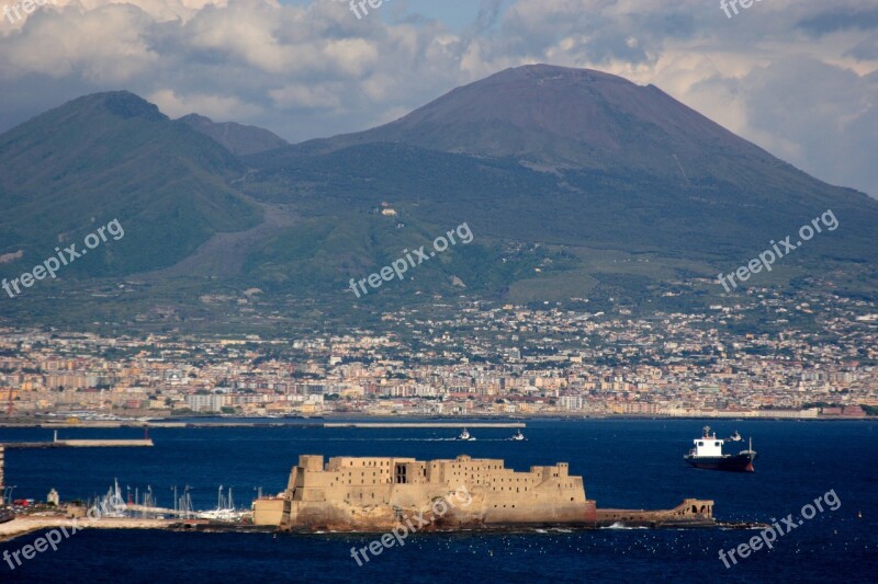 Vesuvius Mountains Naples Italy Bay