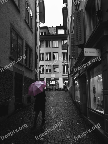 Street Photography Zurich Umbrella Rainy Weather Rain