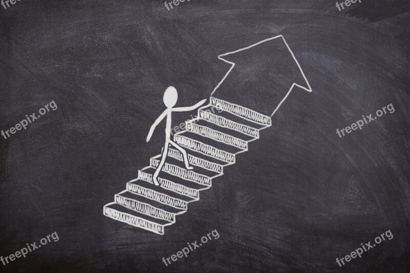 Board Chalk Success Stairs Business